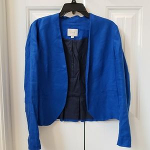 Brilliant blue open blazer from Loft